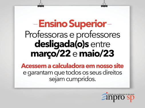 calculadora desligados entre marco 2022 e maio 2023